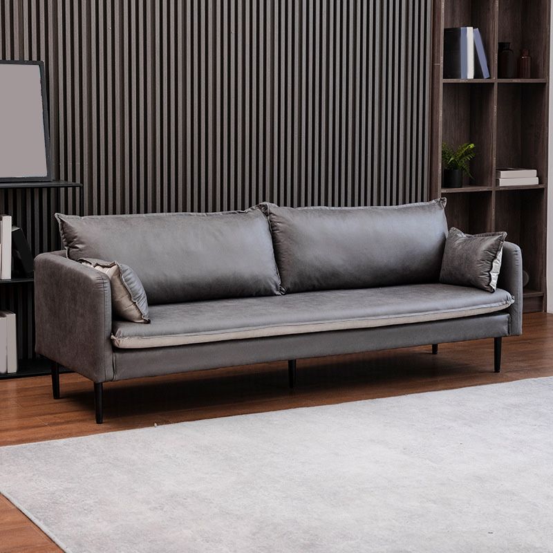 Faux Lederkissen Sofa 3-Sitzung 30,7 "Hochquadrat-Arm Loveseat