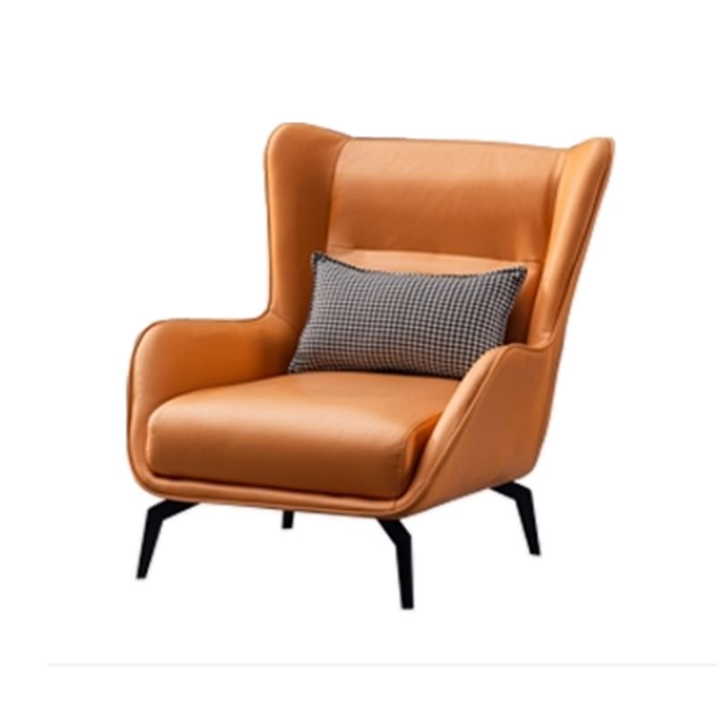 Solid Color Flared Arms Chair Basic Four Legs Chair for Living Room/Bedroom