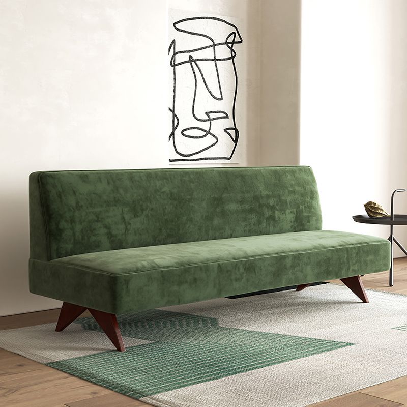 Velvet 29.52" Wide Pine  Sofa for  Living Room Green Armless Sofa