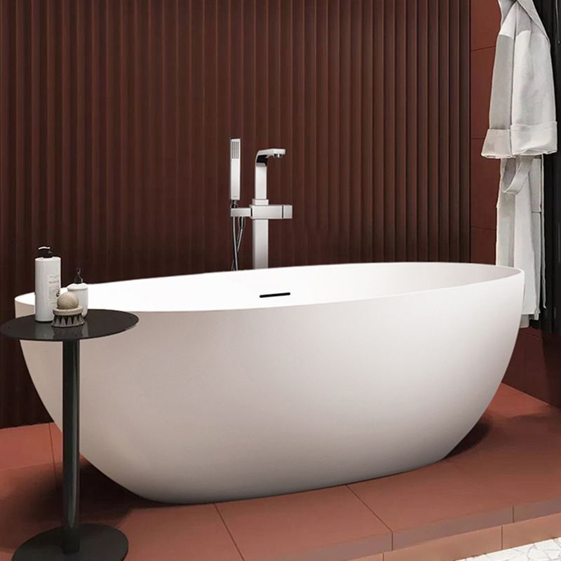 Stone Soaking Bathtub Antique Finish Oval Freestanding Bath Tub