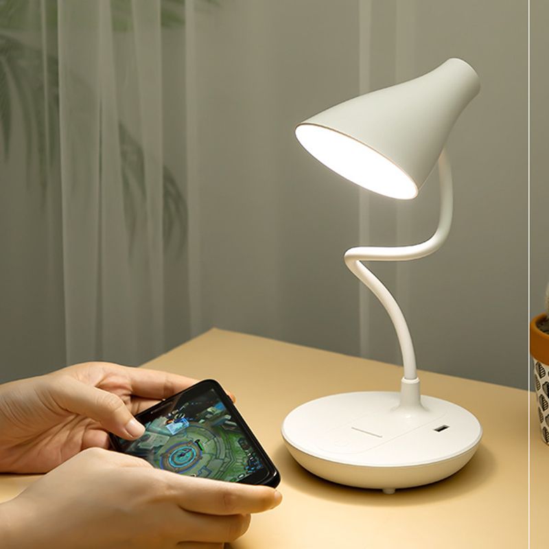 Modern Cone Table Lamp Plastic 1 Light Night Table Lamps in Multi-Colored