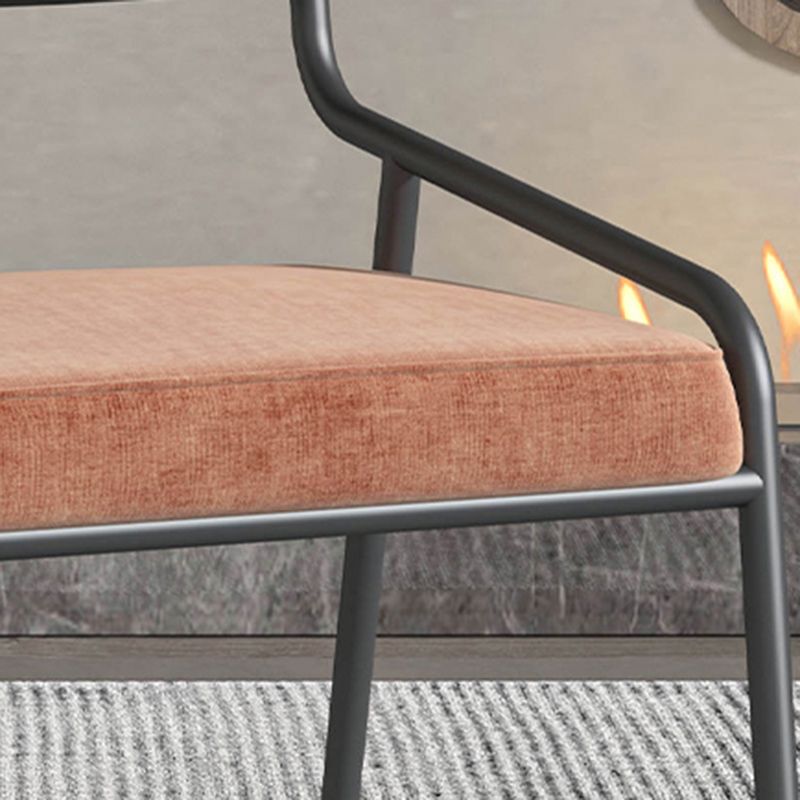 Industrial Style Linen Fabric Dining Chairs Open Back Dining Side Chairs