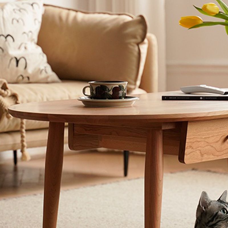 23" Wide Contemporary Cocktail Table Storage Oval Coffee Table