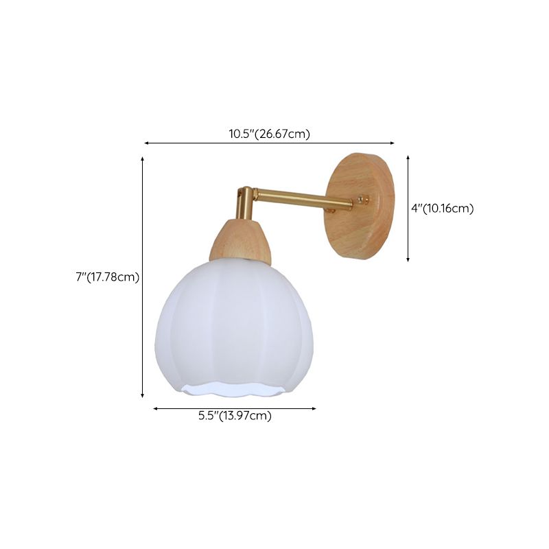 Modern Wooden Wall Light Sconce Minimalist Wall Light Fixture for Bedroom