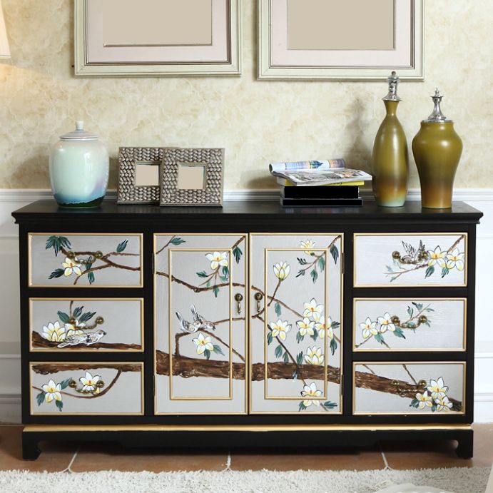 Solid Wood Traditional Storage Chest Horizontal Chest for Bedroom