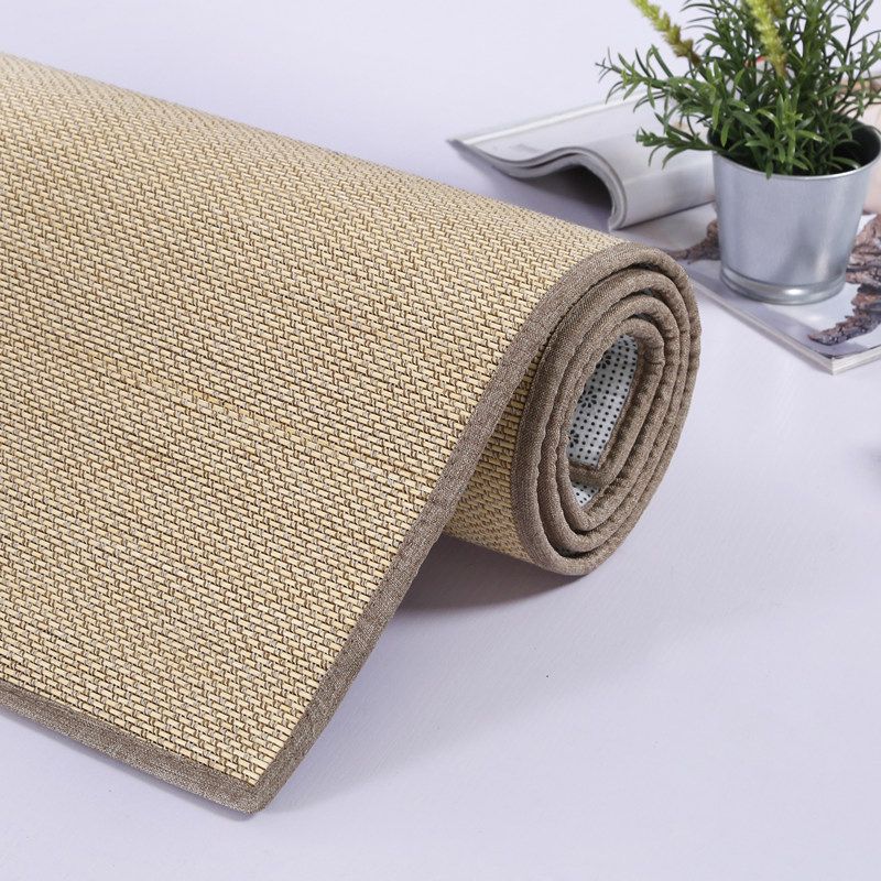 Apricot Country Rug Sisal Solid Color Indoor Rug Stain Resistant Rug for Living Room
