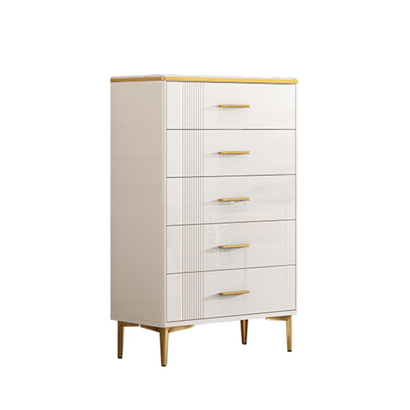 Glam Stone Storage Chest Bedroom 11.8" Wide Chest in White with Drawers