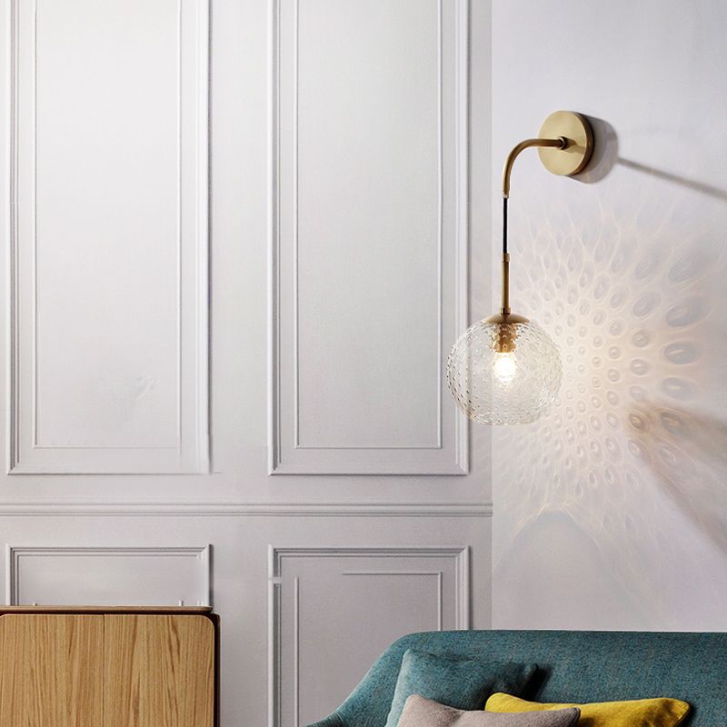 Rosa/Gelb/Blau -Glas -Globus Wandmontierte Lampe Retro 1 Glühbirne bewaffnet