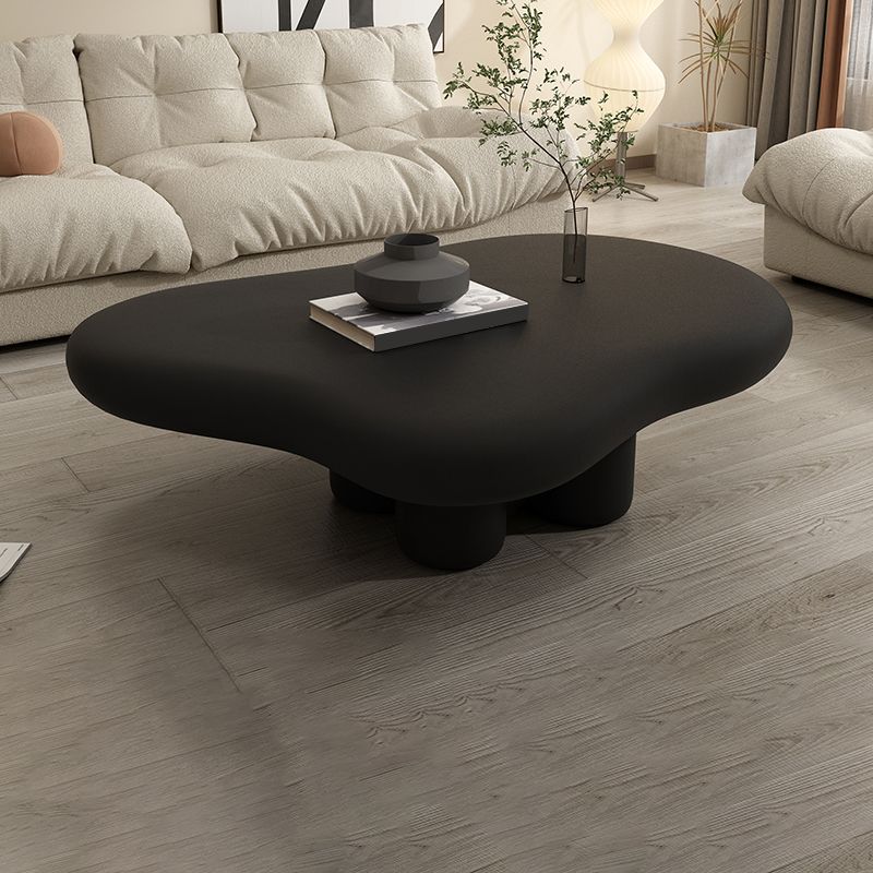 Wood Contemporary Coffee Table 4 Legs Single Coffee Cocktail Table