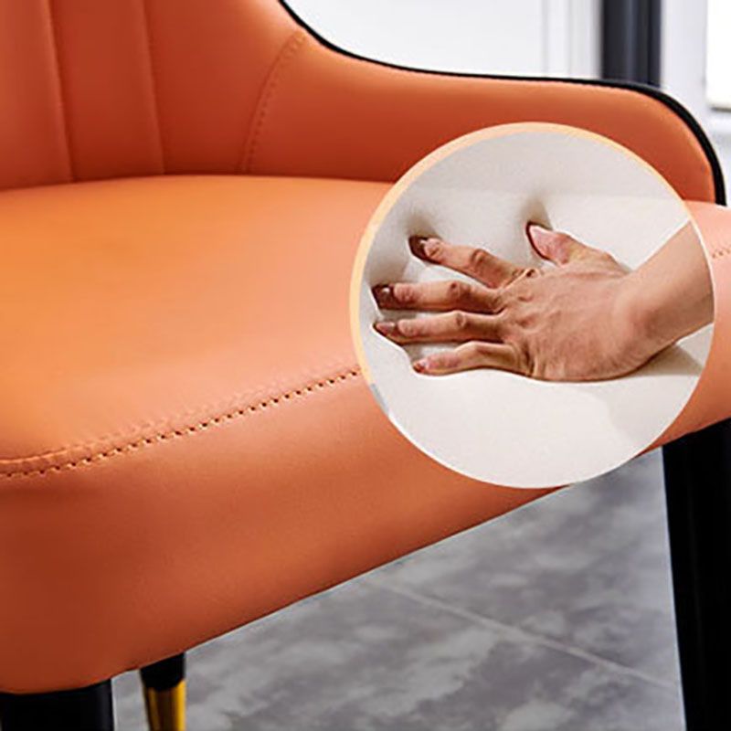 Scandinavian Upholstered Dining Side Chairs Solid Back Dining Side Chair