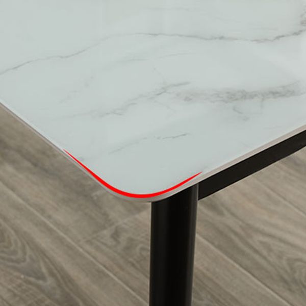 Contemporary Style Rectangle Glass Dining Site Table with 4-foot