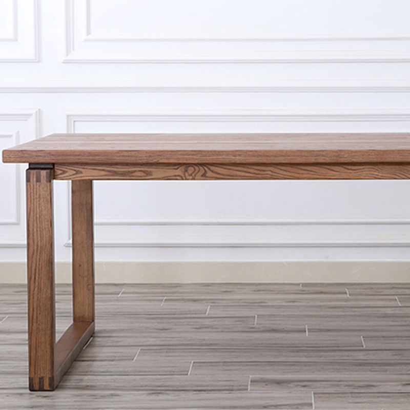 Solid Wood Rectangle Dining Table Modern Natural Sled Base Dining Table