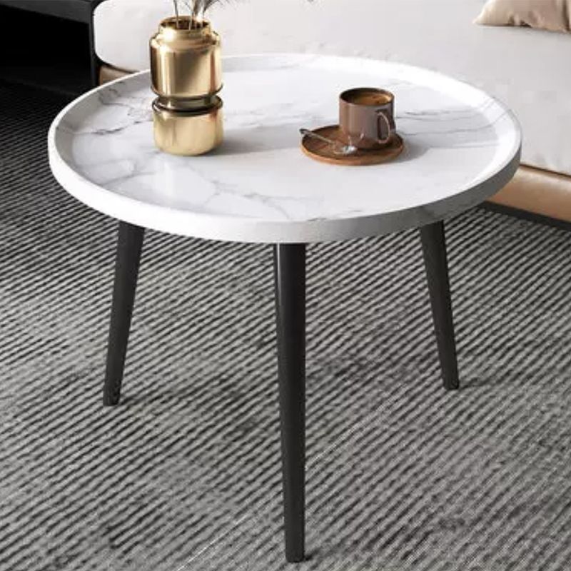 Modern Style Round/oval Wooden Table Metal 4 Legs Base Coffee Table