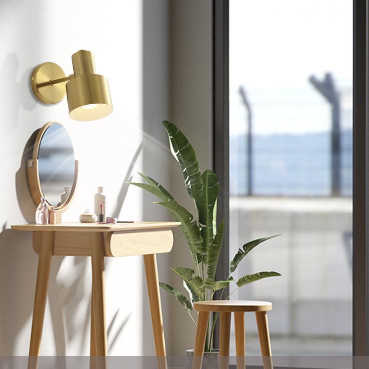 Postmodern Swing Arm Wall Sconce Metallic Wall Mounted Lighting for Coffee Shop