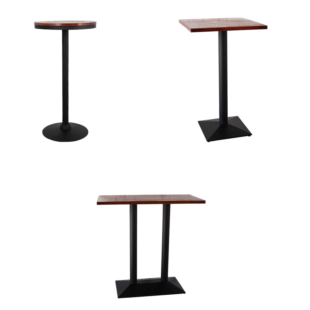 Industrial Solid Wood Bar Table Black Frame Dining Table for Bistro