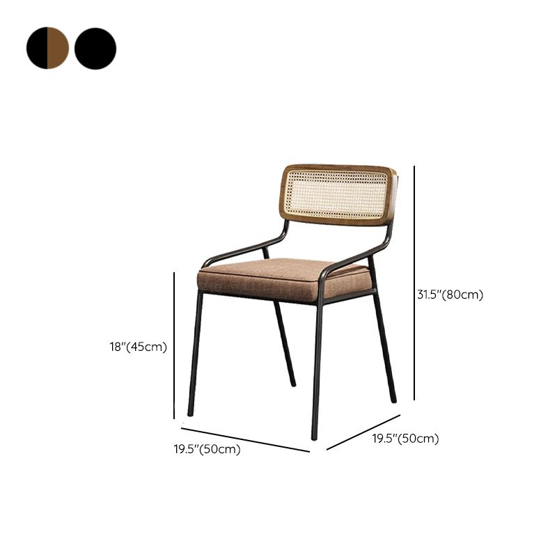 Upholstered Dining Chairs Open Back Dining Chairs with Metal Legs