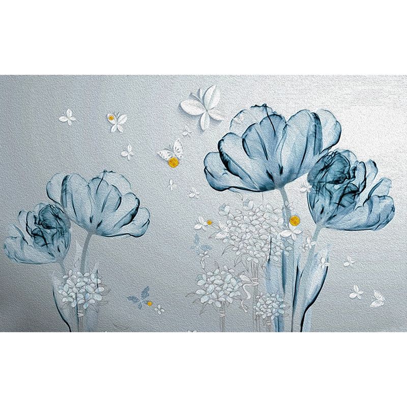 Whole Flower Mural Wallpaper Moisture Resistant Contemporary  Bedroom Wall Decor