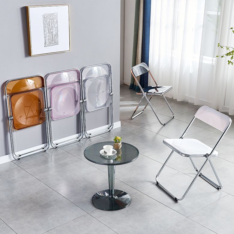 Chaise latérale pliante sans bras de style contemporain, chaise d'appoint simple à dossier ouvert