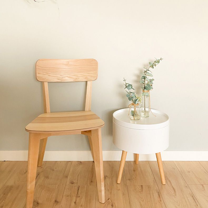 Minimalist Open Back Kitchen Dining Side Chair Solid Wood Dining Side Chair