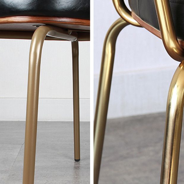 Cuir d'unité centrale de style industriel dinant des chaises ouvertes arrière dinant des chaises latérales sans bras