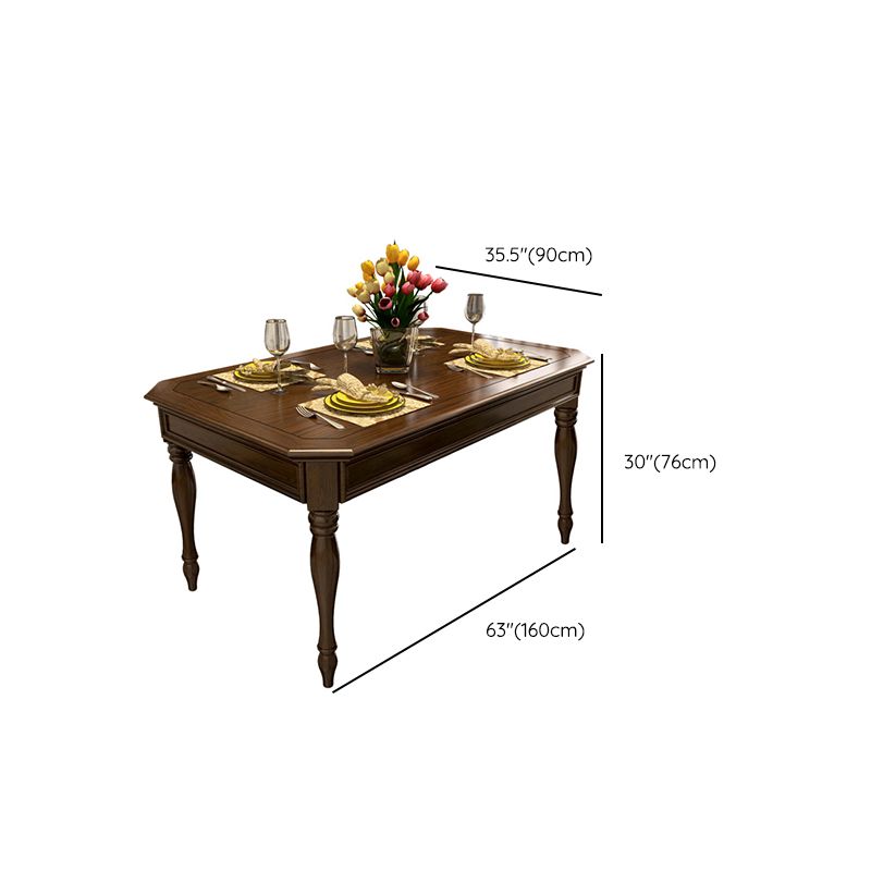 Rustic Style Solid Wood Set of 5 Dinette Table with Upholstered Chair