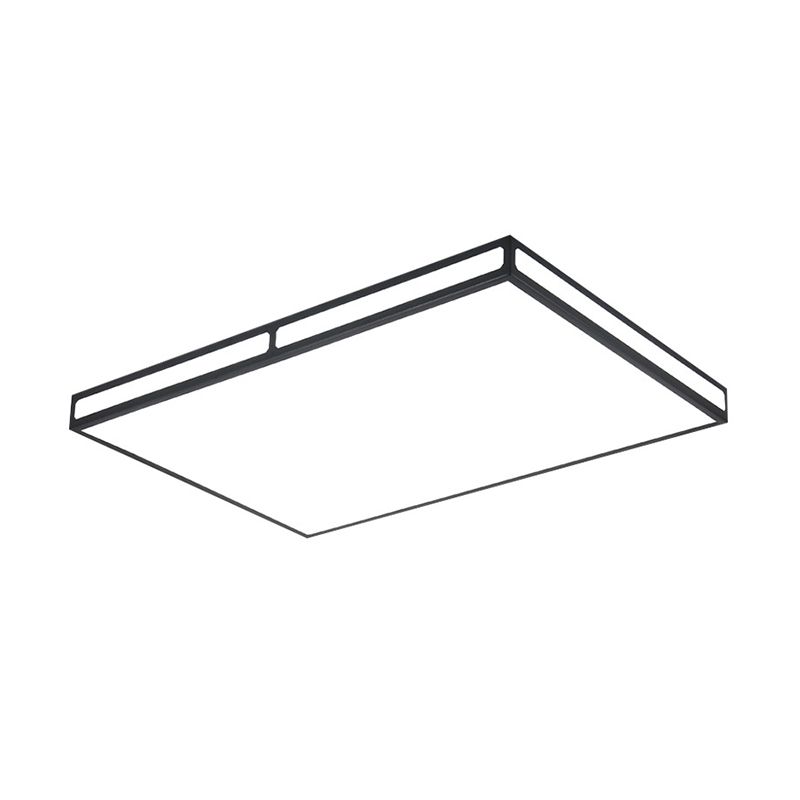 Black Square/Rectangle LED Flush Light Minimalistic Acrylic Close to Ceiling Lamp for Living Room