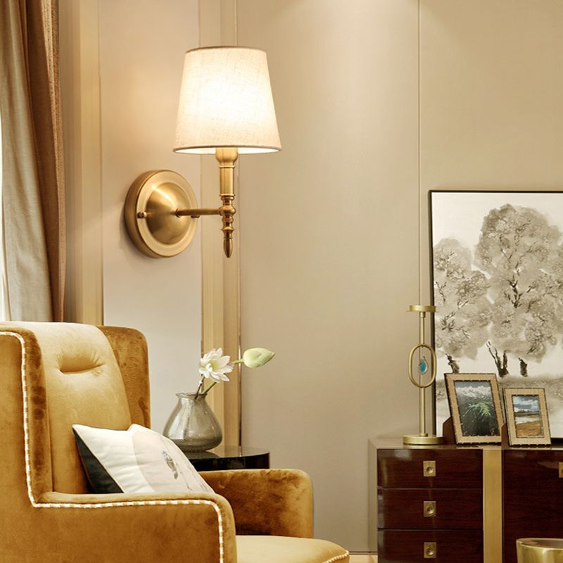 eometric Shade Wall Lighting Modern Simple Style Glass 1 Light Sconce Light in Gold