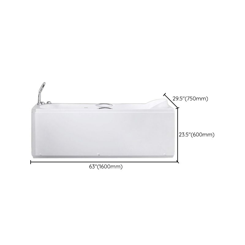 Rectangular Bath Soaking Back to Wall Bathtub in White (Board not Included)