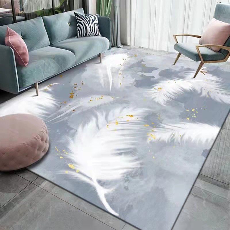Gold Modern Indoor Rug Polyester Deer Area Rug Stain Resistant Rug for Living Room