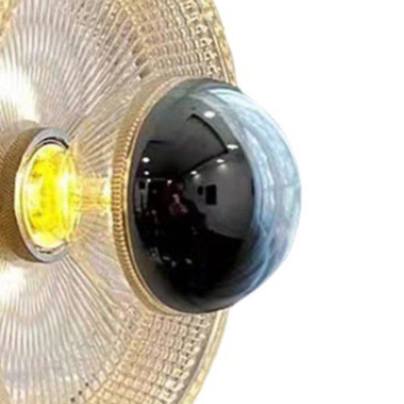 1 Light Round Wall Sconce in Clear & Chrome Glass Modern Wall Fixture