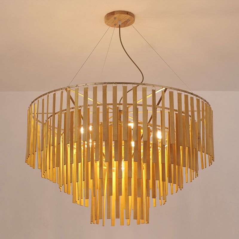 Minimalist Bamboo Pendant Lighting Fixture Dining Room Ceiling Chandelier