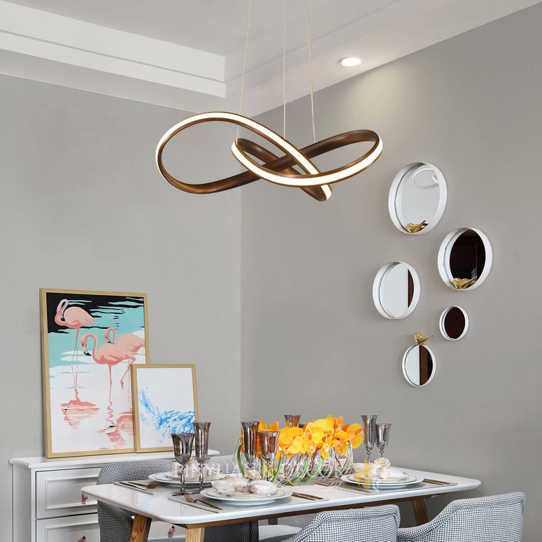 Aluminium verstelbare LED -kroonluchter in moderne singular style silica gel lineair hanglampje voor woonkamer