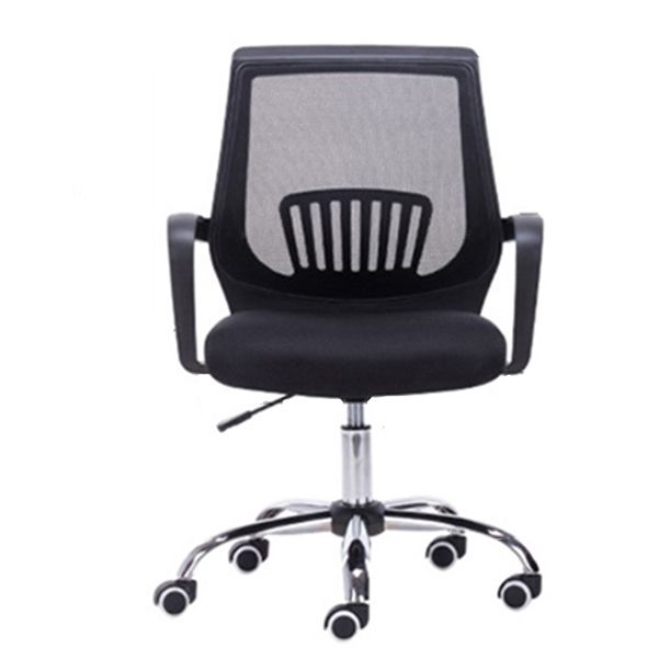 Fixed Arms Steel Office Chair Modern Lumbar Support Office Chair