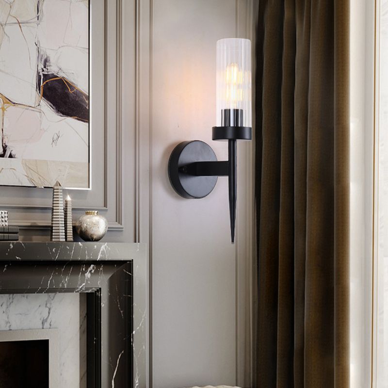 Modern Cylinder Wall Light Glass Wall Light Fixture for Bedroom