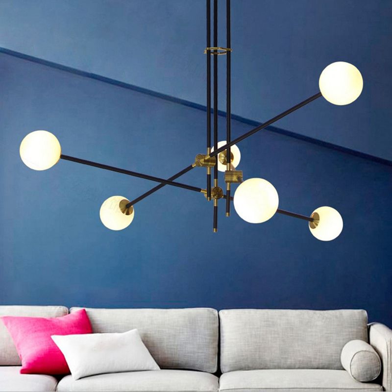 Metal and Glass Chandelier Lighting Fixture Modern Chandelier Pendant Light for Sitting Room