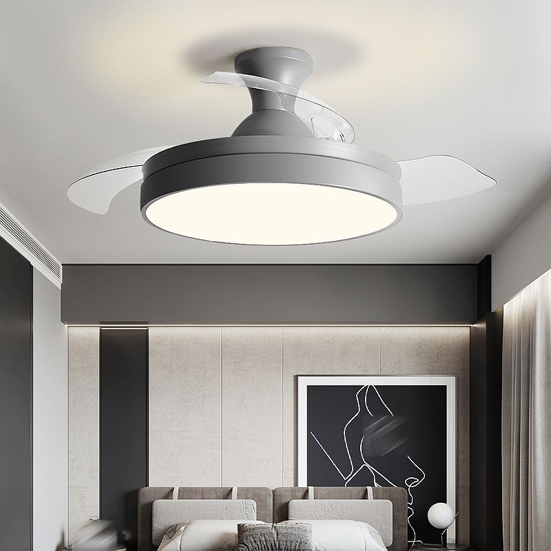 Kids Style Round Ceiling Fan Lamp Metal 1 Light Ceiling Fan Lighting for Living Room