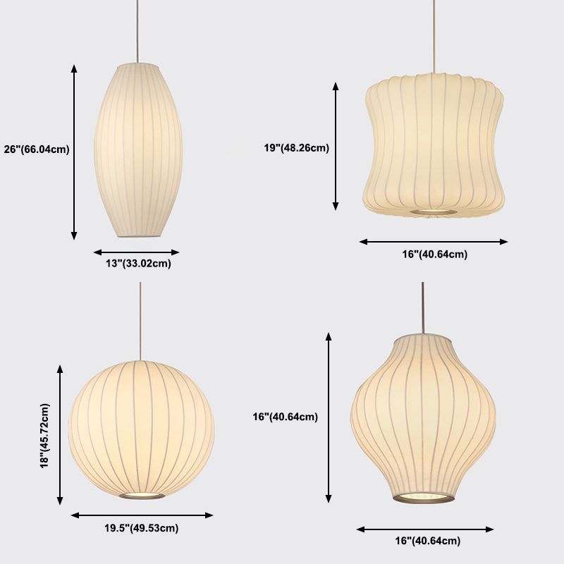 Plafond minimaliste Light Lightern Lantern suspendu avec de l'ombre en tissu