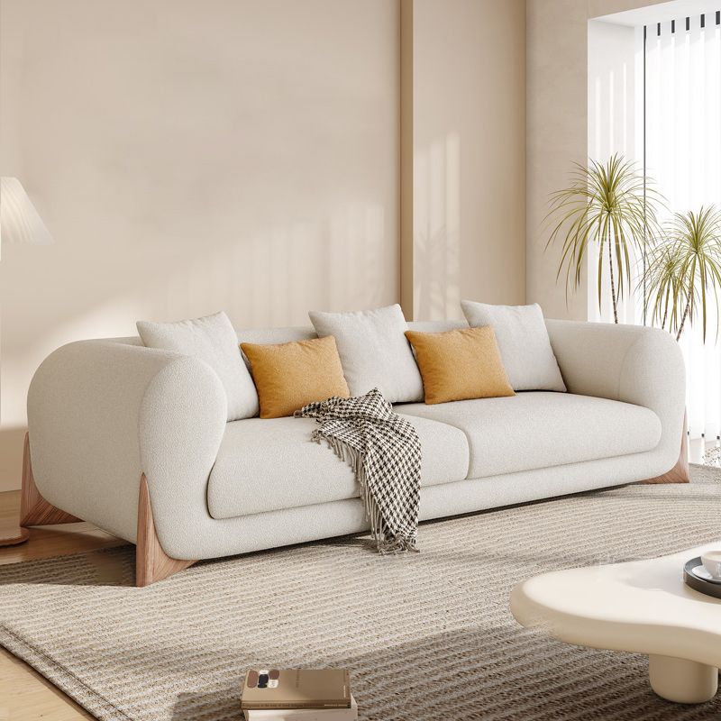 Contemporary 29.52" H Pillow Back Sofa Solid Color Tuxedo Arm Sofa