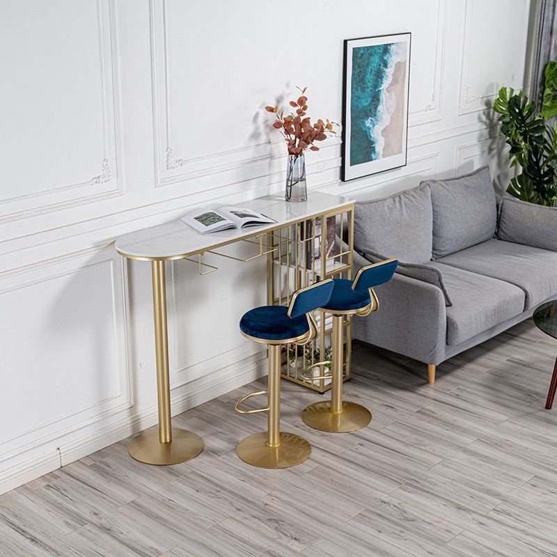 Modern Bar Table Set 1/3 Pieces Faux Marble Counter Counter Set for Dining Room