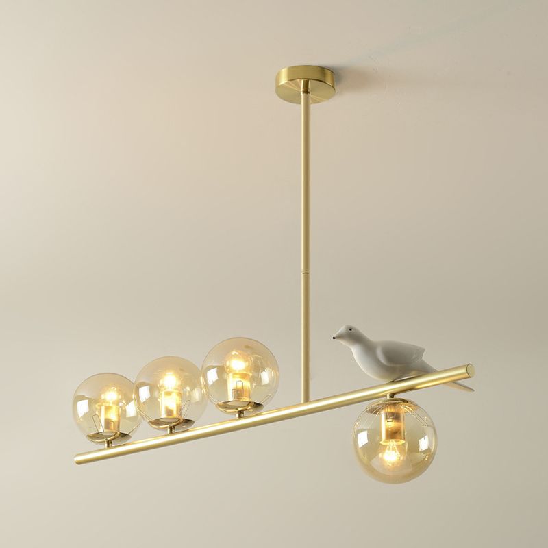 Hanging Island Lights Modern Chandelier Light Fixture in Gold for Dining Room