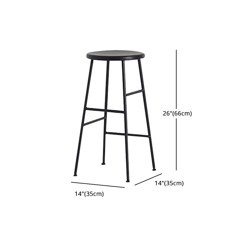 Industrial Iron Backless Barstool Simple Indoor Tall Stool with Square Seat 1 Piece