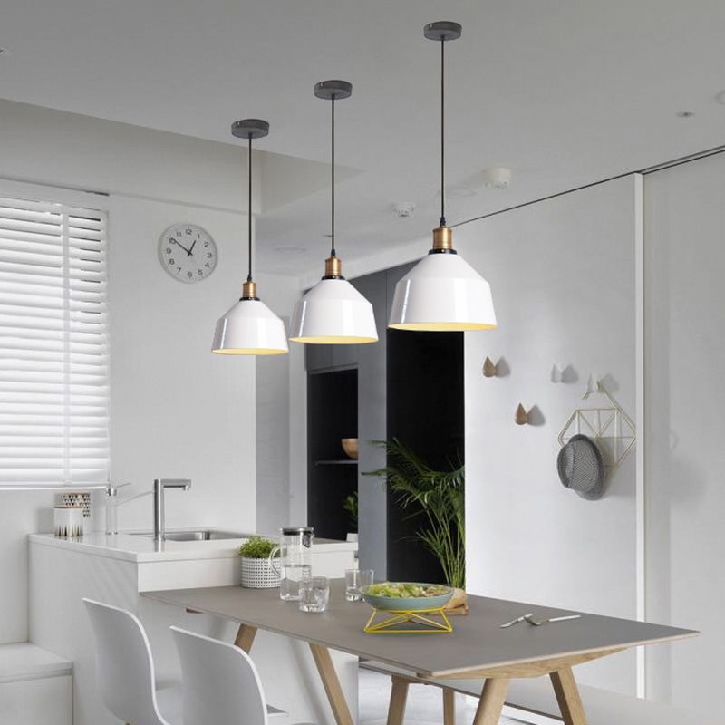 Accoglienza a sospensione vintage a 1 luce Kit di luce a sospensione bianca per negozio