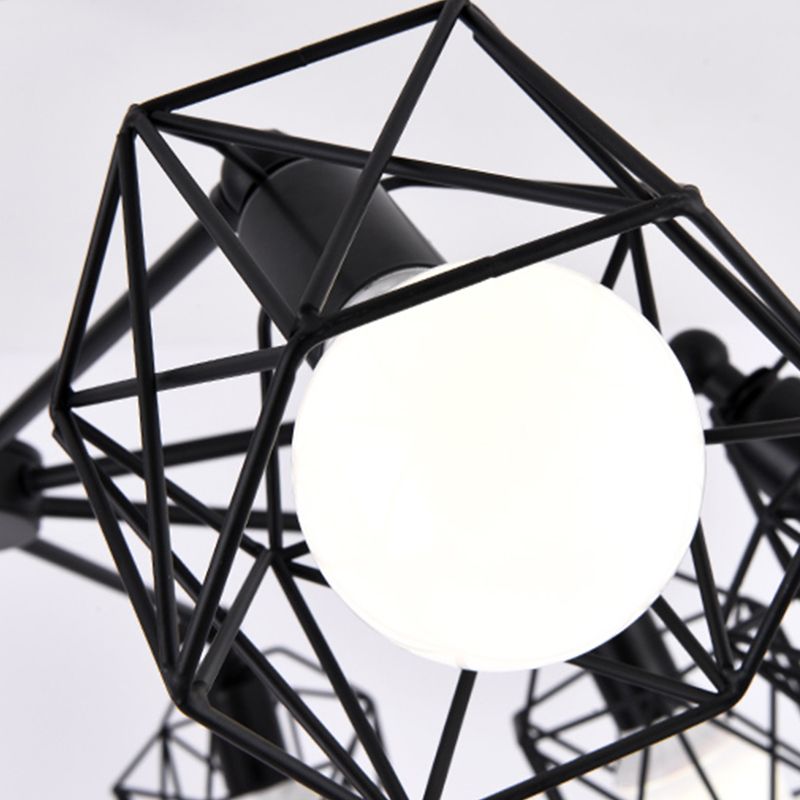 Nordic Style Ceiling Light Iron Frame Shape Adjustable Ceiling Lamp for Bedroom
