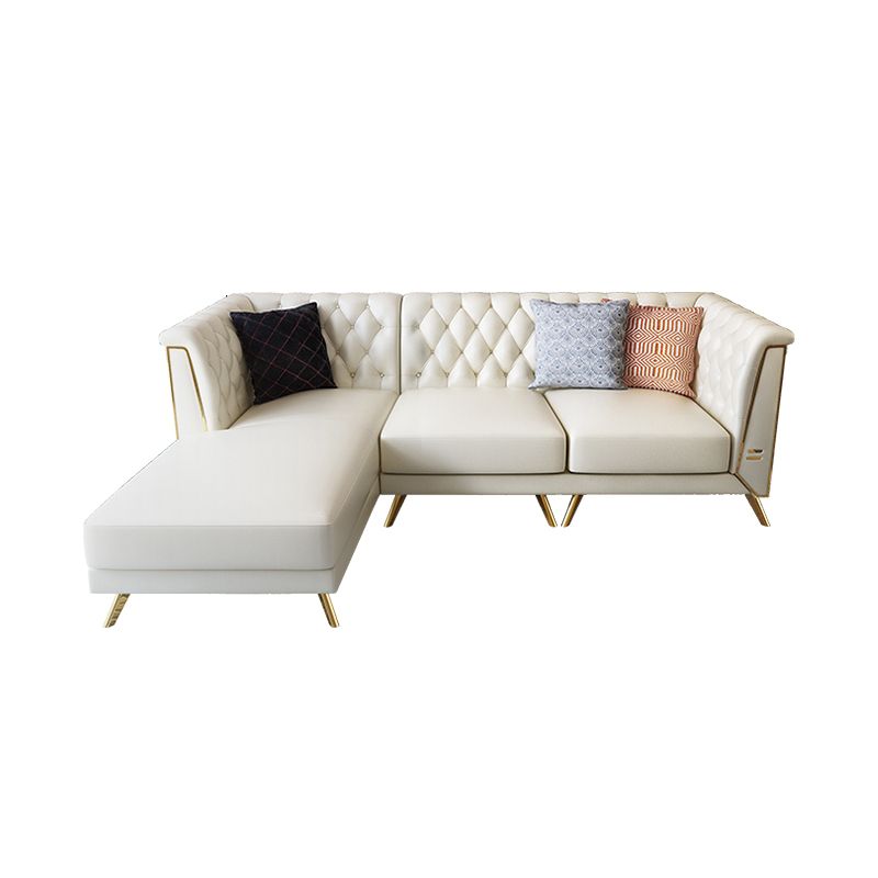 Genuine Leather Tufted Back Pillow Top Arm Sofa/Sectionals with Wear-Resistant