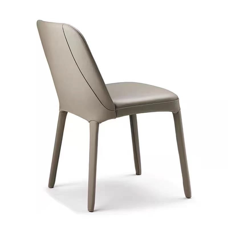 Faux Leather Kitchen Dining Chairs Parsons Chairs with Metal Base