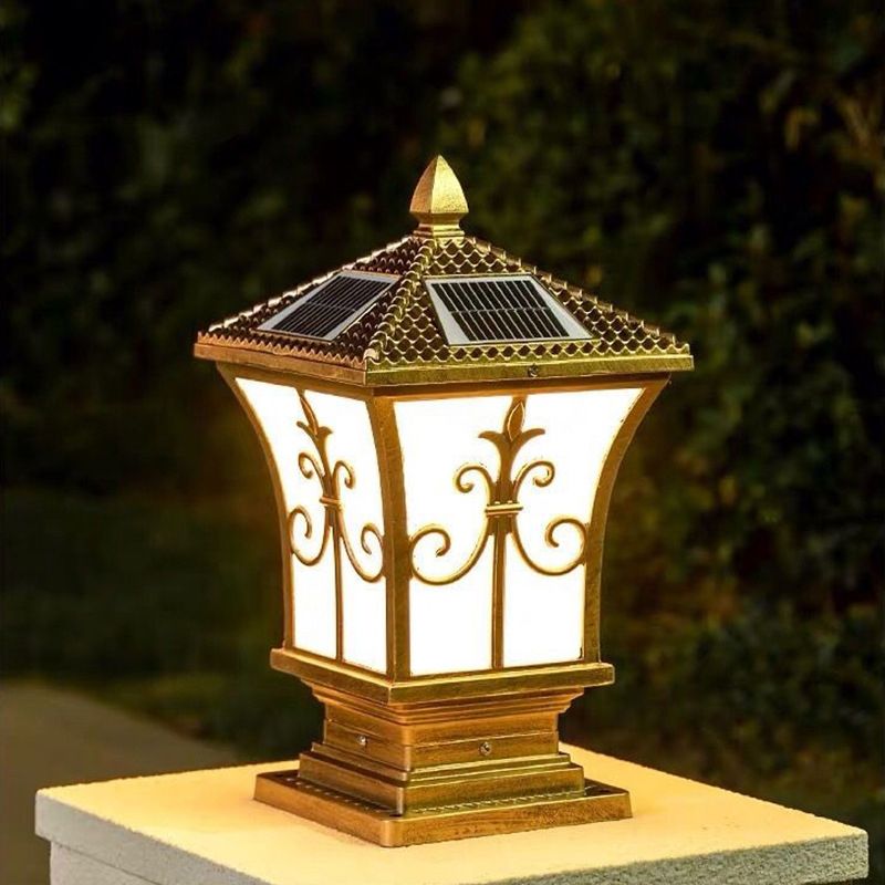 Modern Pillar Lamp Minimalist Outdoor Lamp with Acrylic Shade for Backyard