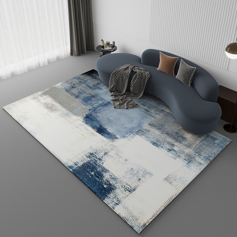 Tapis d'intérieur moderne de couleur Mélange Polyester Encre Bloolage Tapis de support sans glissement pour décoration domestique