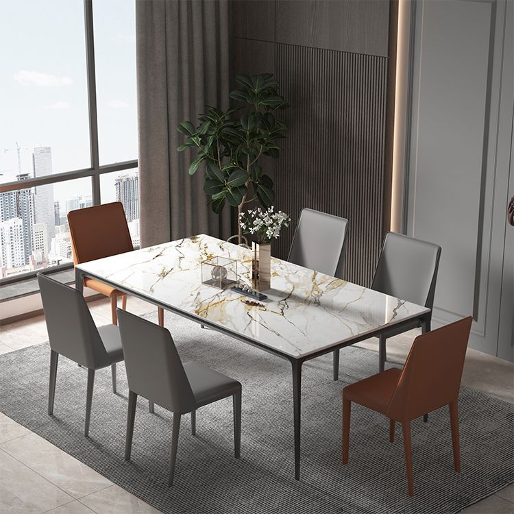 Esstisch aus gesintertem Stein, moderner Stil, rechteckiger Tisch mit 4 Beinen für Zuhause