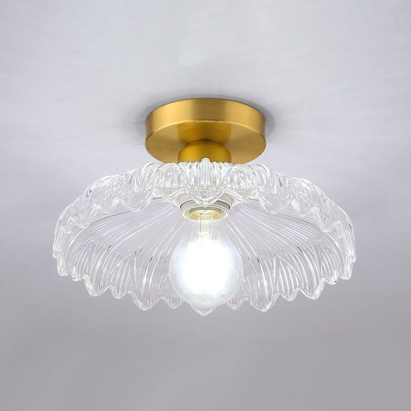 Apparecchiatura a soffitto floreale nordico corridoio in vetro semifulò in oro