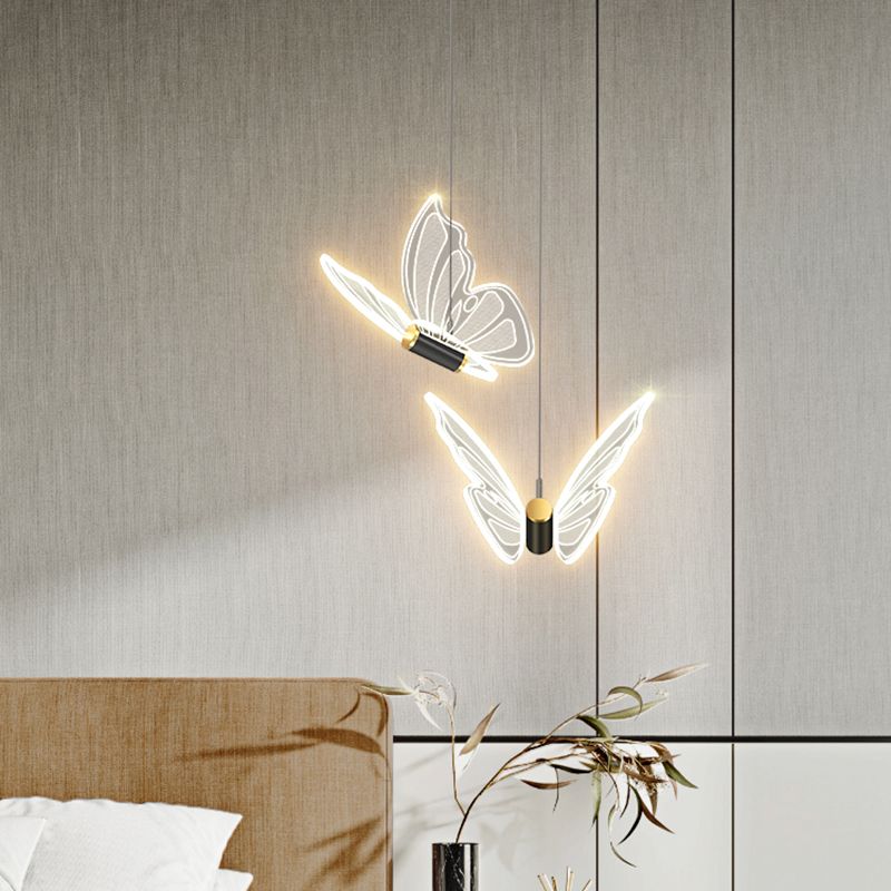 Nordic Style Butterfly Deckenhängung Lampe Metall LED Schlafzimmer Hanging Deckenleuchte